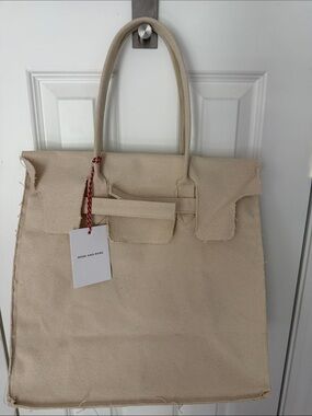 Rose and Rose Natural Canvas Tote Bag “Berkin”